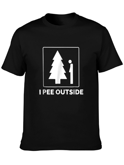 Camiseta Negra I Pee Outside Divertida para Hombre