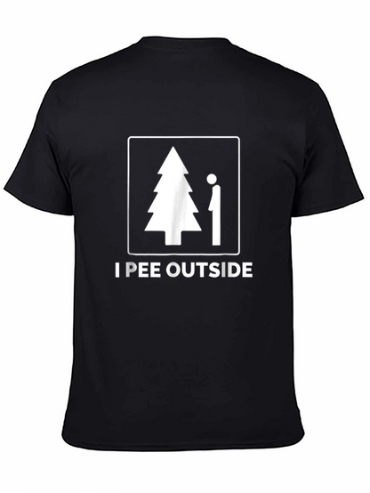 Camiseta Negra I Pee Outside Divertida para Hombre