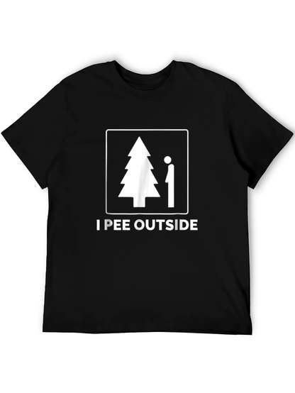 Camiseta Negra I Pee Outside Divertida para Hombre