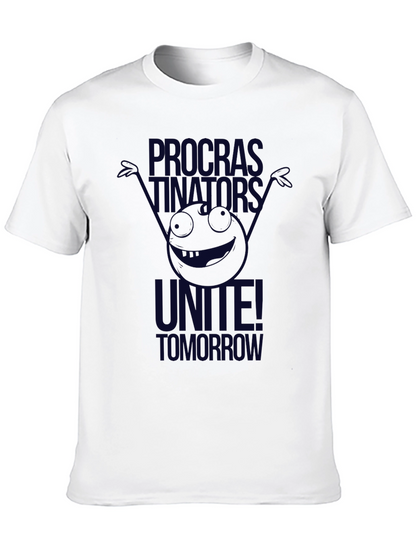 Camiseta Negra: Procrastinadores ¡Únanse Mañana!
