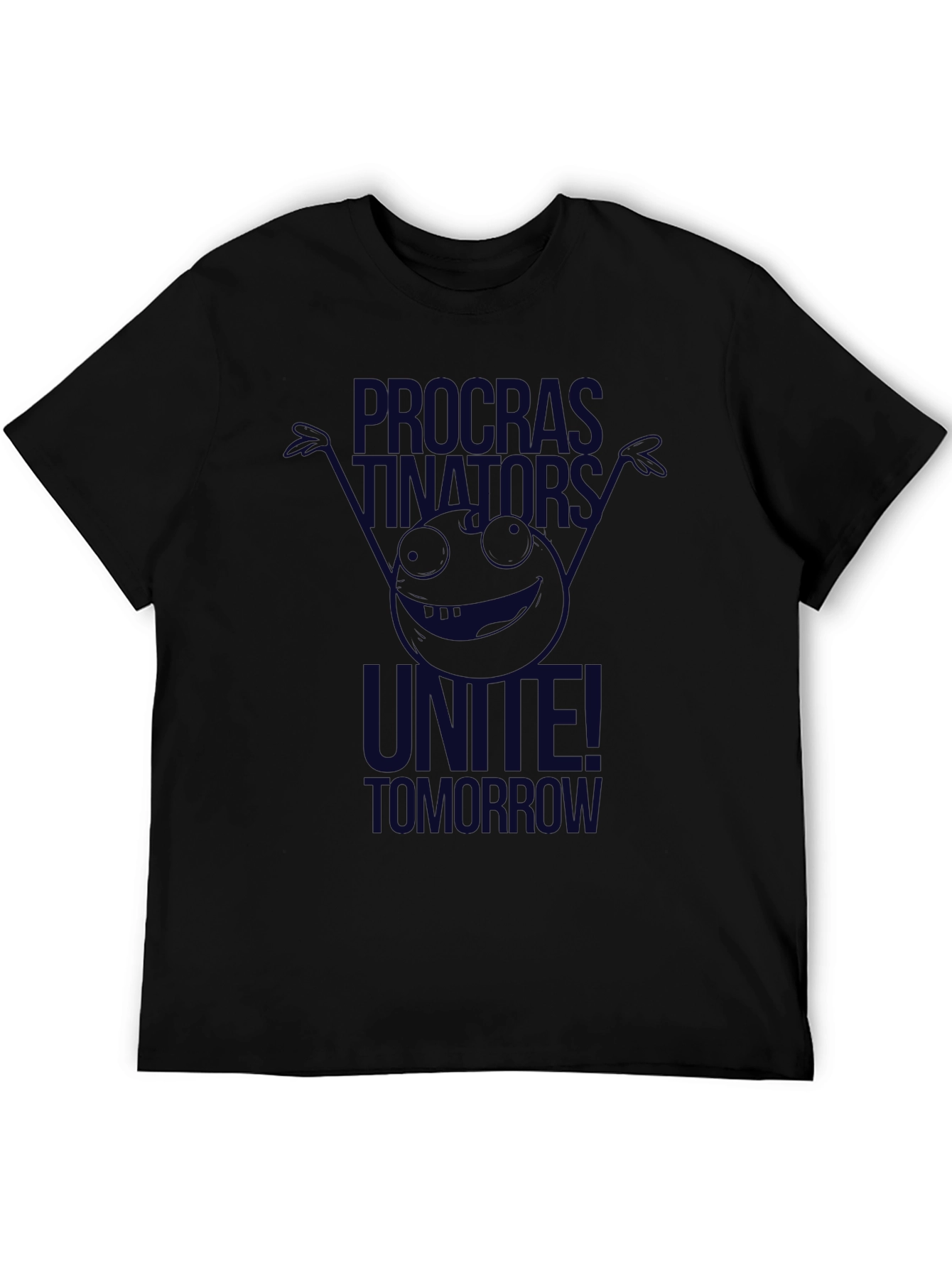 Camiseta Negra: Procrastinadores ¡Únanse Mañana!