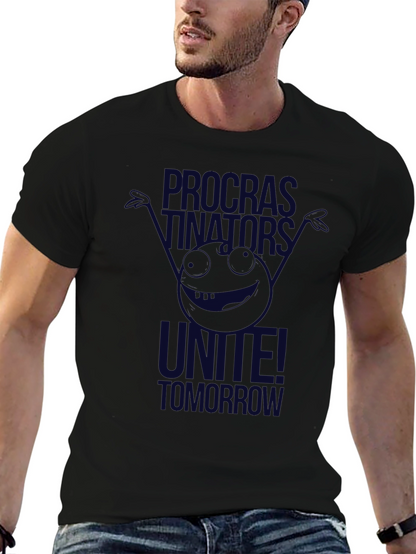 Camiseta Negra: Procrastinadores ¡Únanse Mañana!