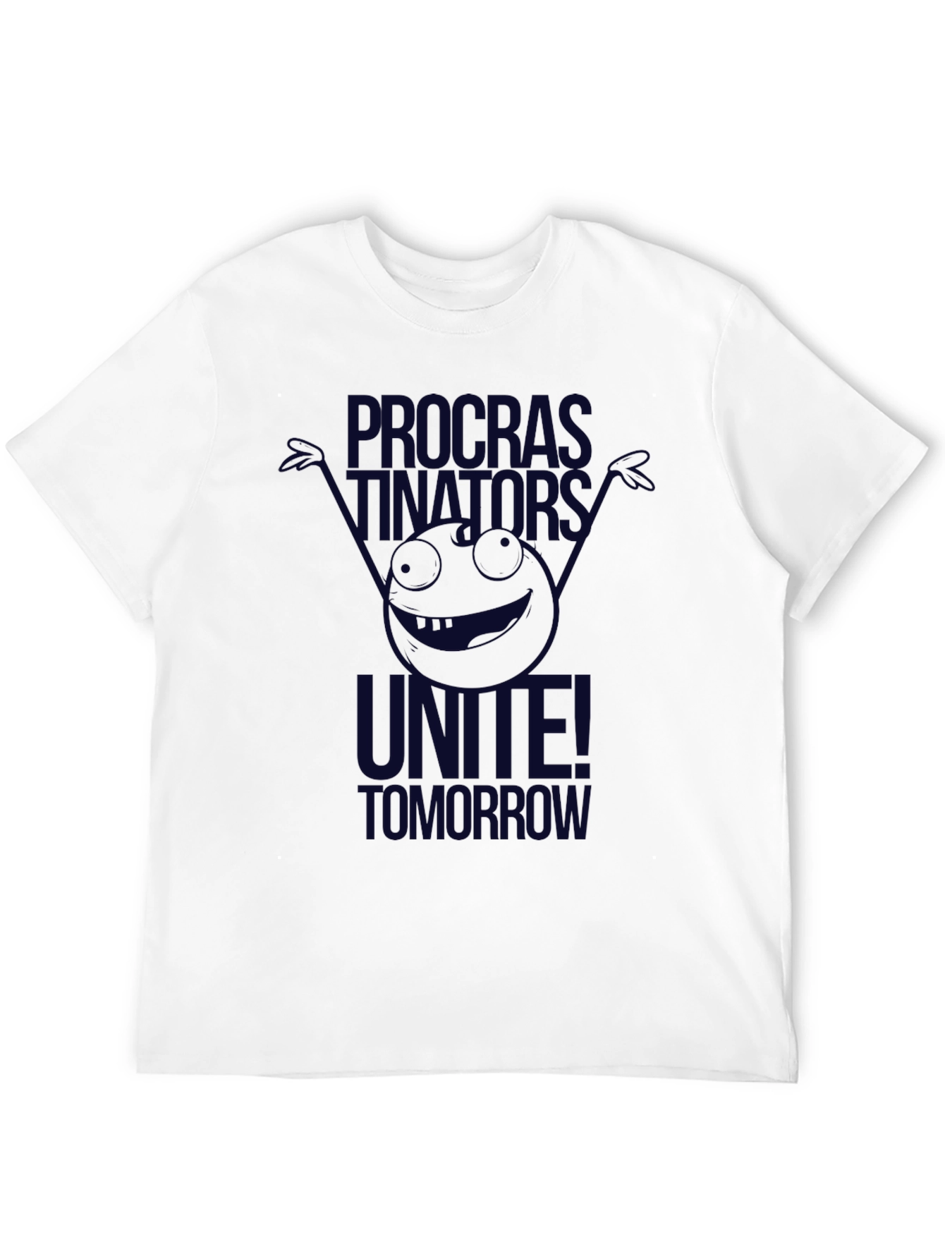 Camiseta Negra: Procrastinadores ¡Únanse Mañana!