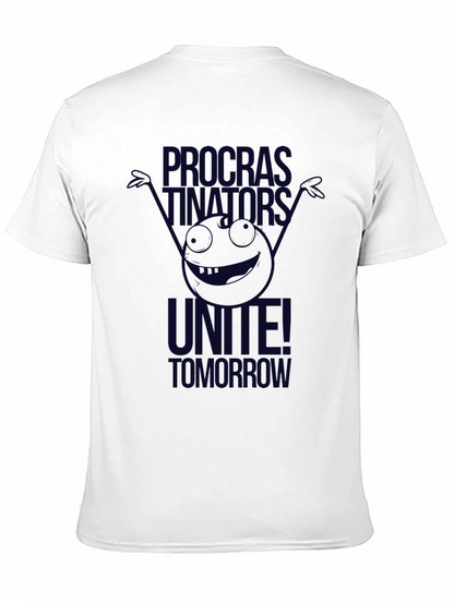 Camiseta Negra: Procrastinadores ¡Únanse Mañana!