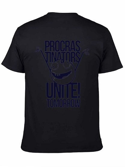 Camiseta Negra: Procrastinadores ¡Únanse Mañana!