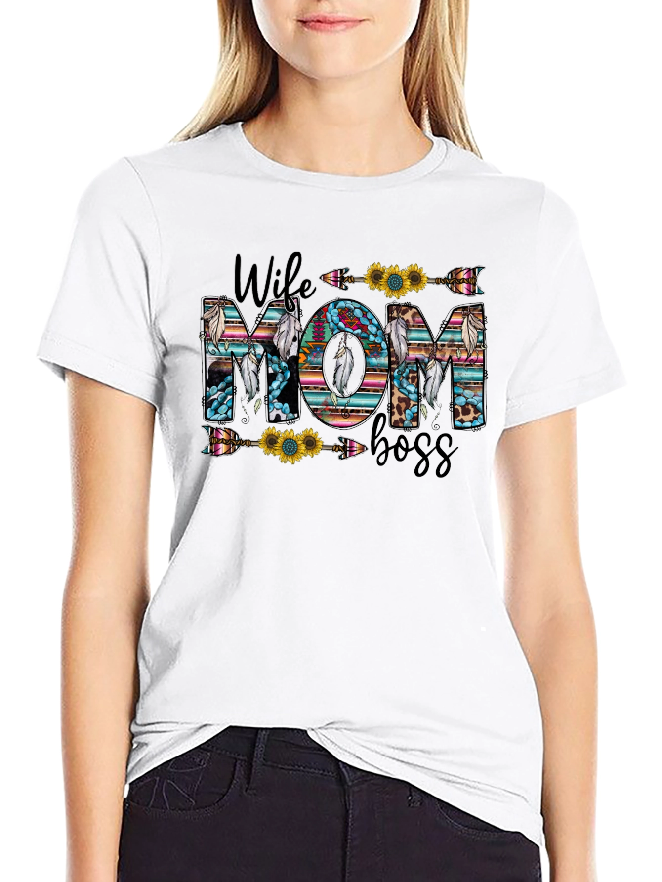Camiseta Mujer Maravilla: Esposa Mamá y Jefa