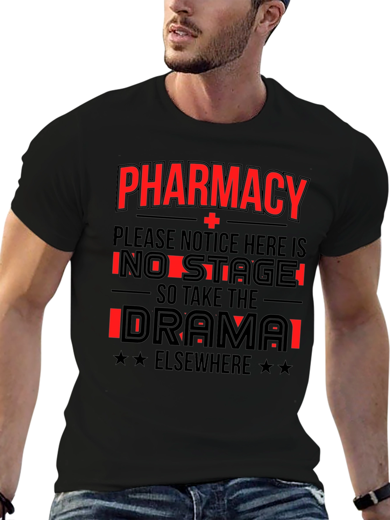 Camiseta Negra Pharmacy - No Drama