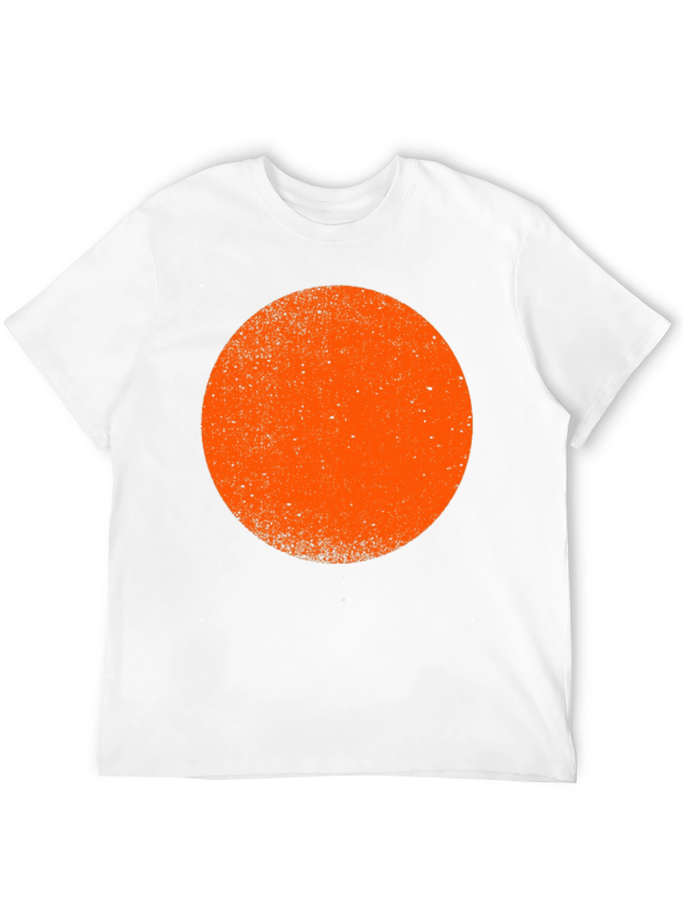 Camiseta Negra con Círculo Naranja Estilo Retro
