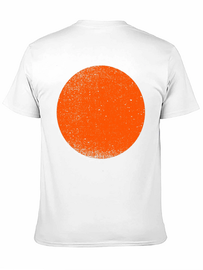 Camiseta Negra con Círculo Naranja Estilo Retro
