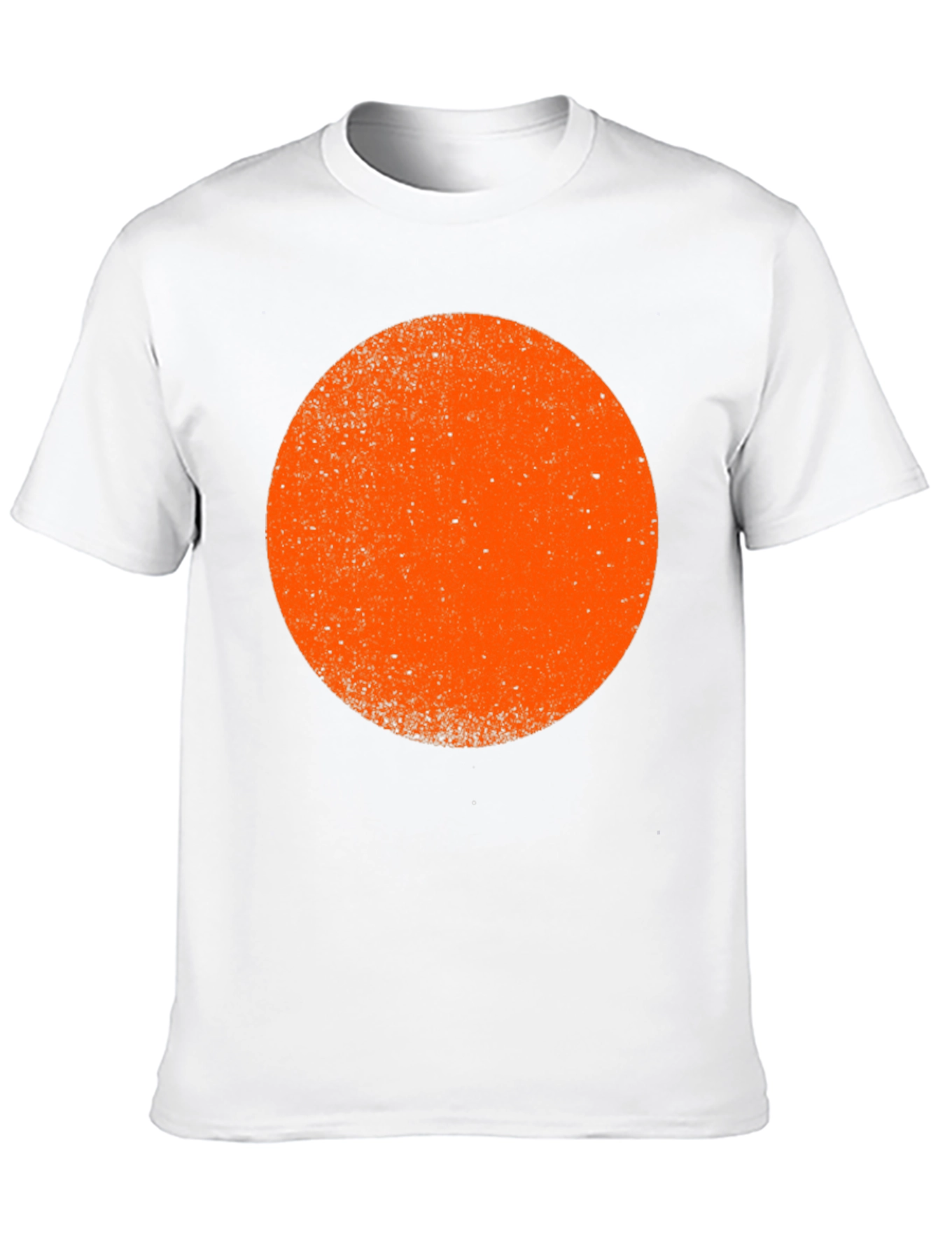 Camiseta Negra con Círculo Naranja Estilo Retro
