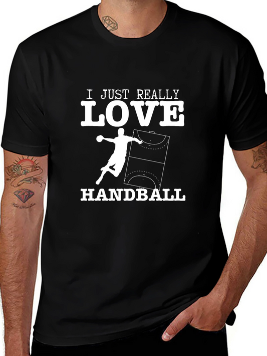Camiseta Negra con Diseño de Balonmano