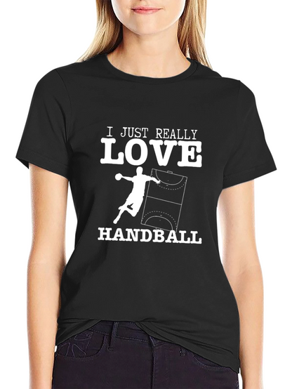 Camiseta Negra con Diseño de Balonmano