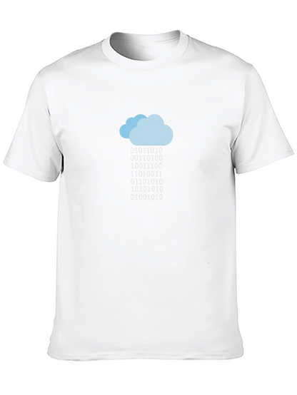 Camiseta Negra Nube de Código Binario