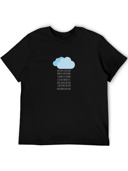 Camiseta Negra Nube de Código Binario