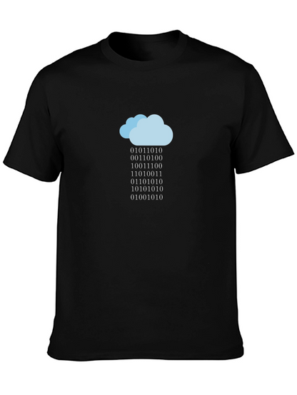 Camiseta Negra Nube de Código Binario