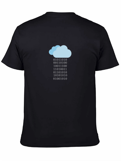 Camiseta Negra Nube de Código Binario