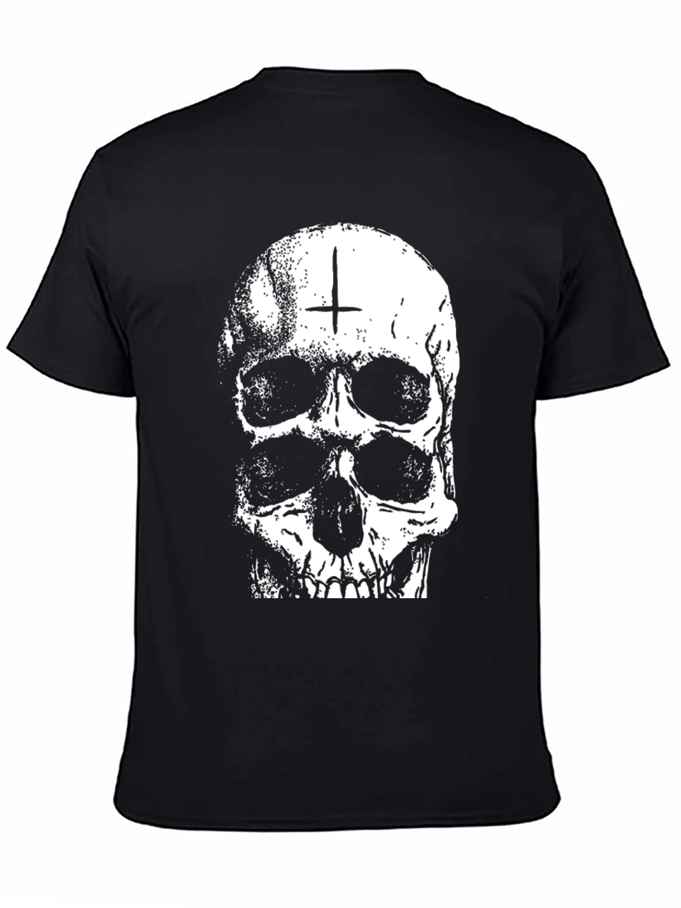 Camiseta Negra con Calavera Invertida