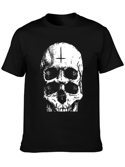 Camiseta Negra con Calavera Invertida