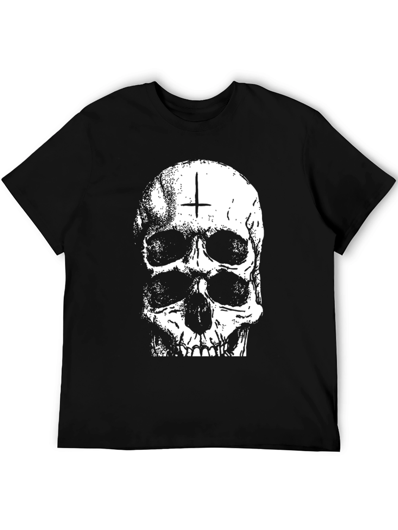 Camiseta Negra con Calavera Invertida