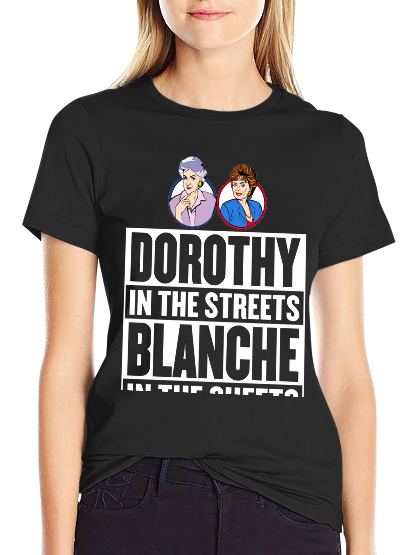 Camiseta Negra Golden Girls: Dorothy & Blanche