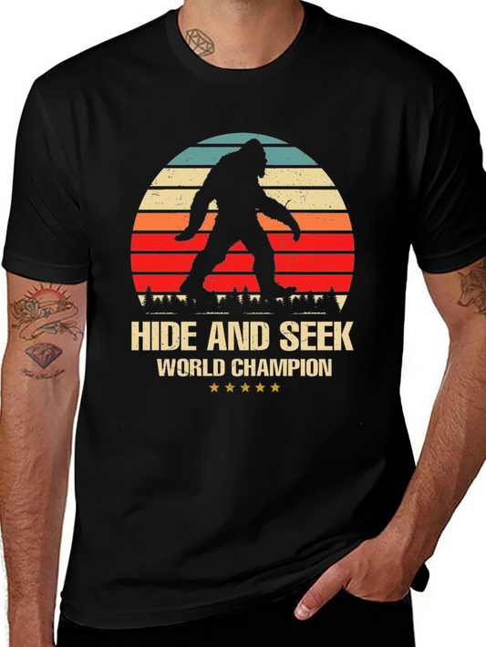 Camiseta Negra Sasquatch Campeón Escondite