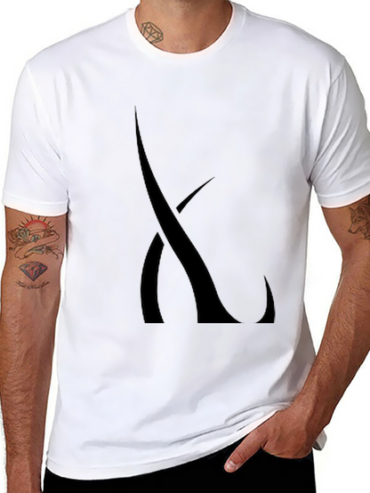Camiseta Negra Hombre con Diseño Abstracto
