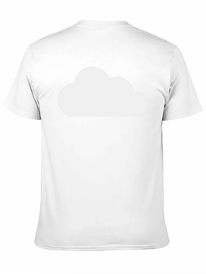 Camiseta Negra Nube Blanca Diseño Casual