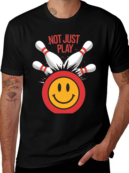 Camiseta Negra Bolos Sonriente