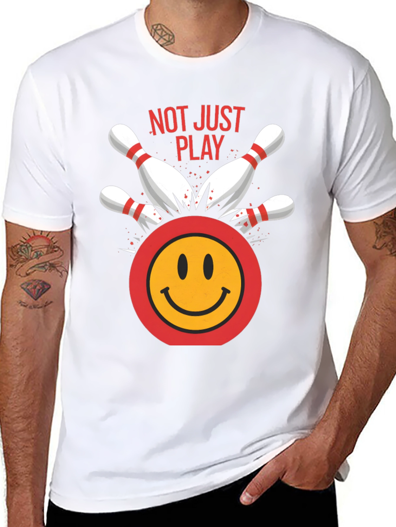 Camiseta Negra Bolos Sonriente