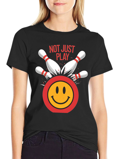 Camiseta Negra Bolos Sonriente