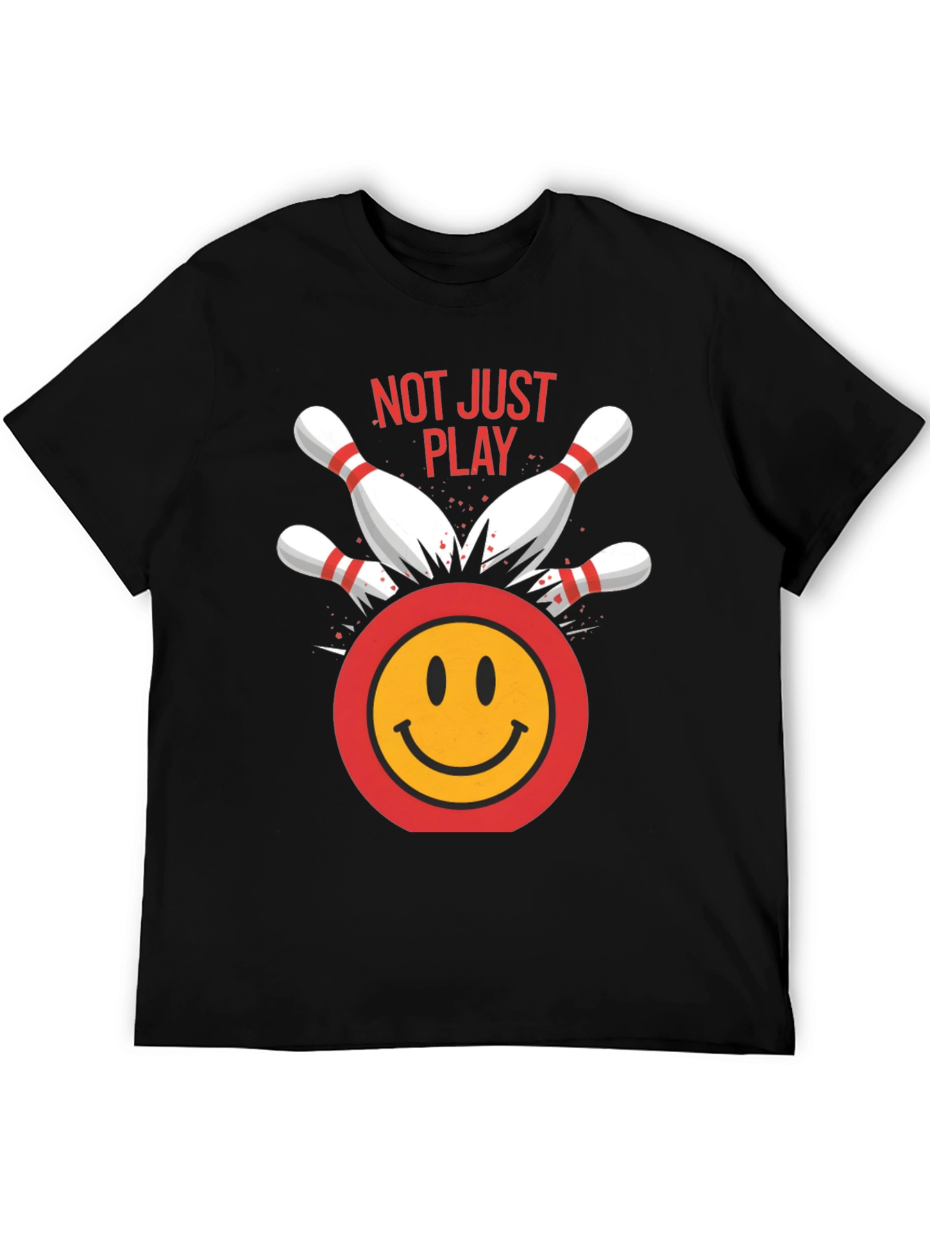 Camiseta Negra Bolos Sonriente