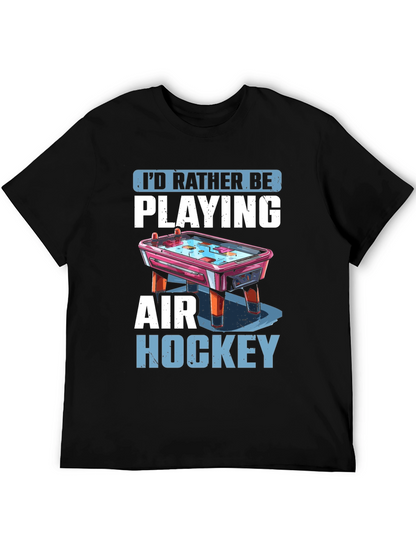 Camiseta Negra Prefiero Jugar Air Hockey