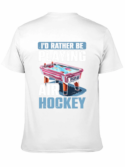 Camiseta Negra Prefiero Jugar Air Hockey
