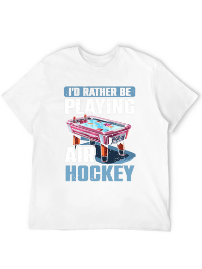 Camiseta Negra Prefiero Jugar Air Hockey