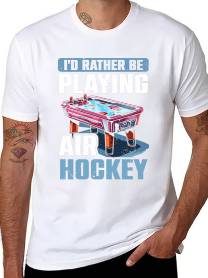 Camiseta Negra Prefiero Jugar Air Hockey