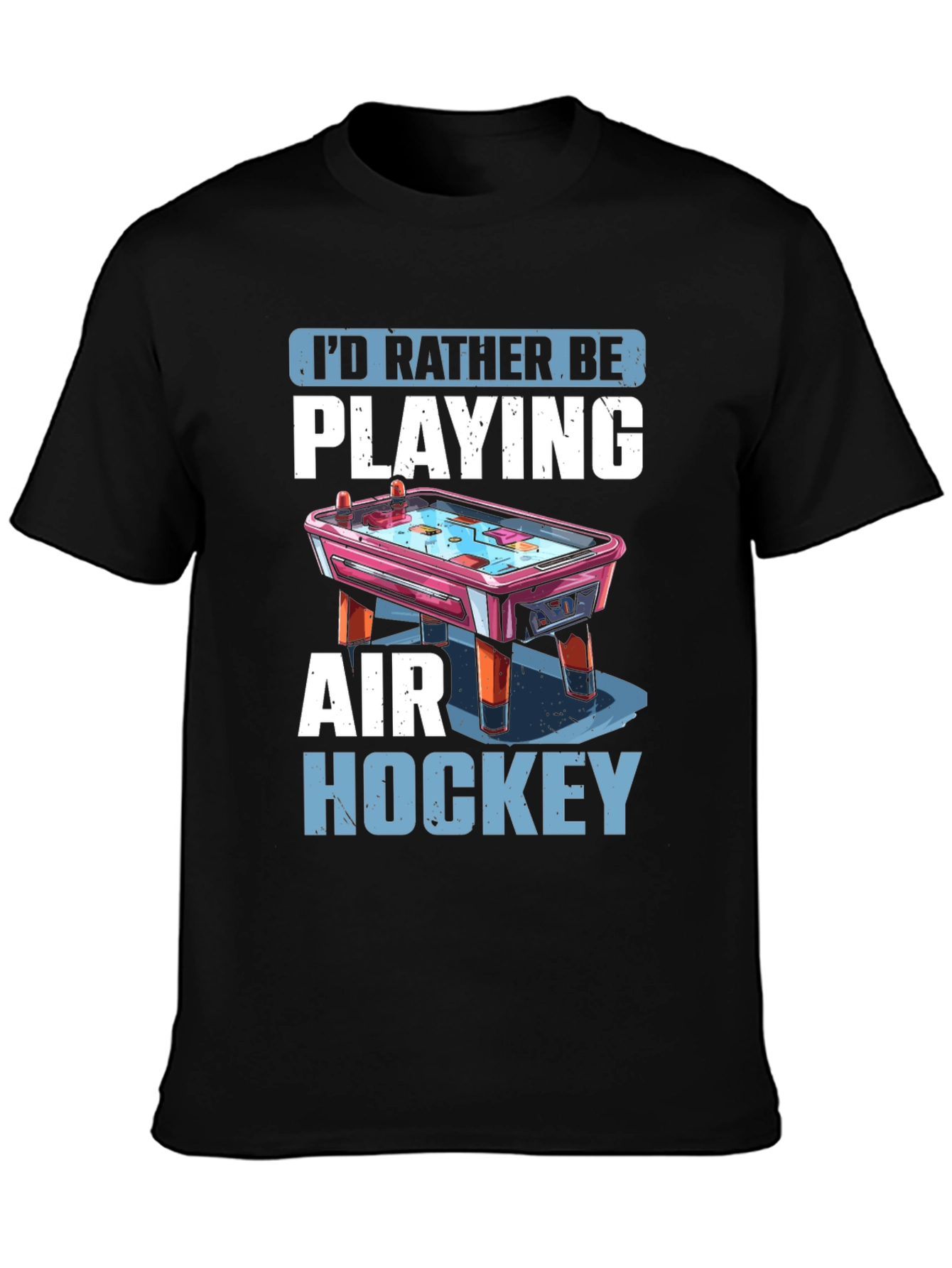 Camiseta Negra Prefiero Jugar Air Hockey