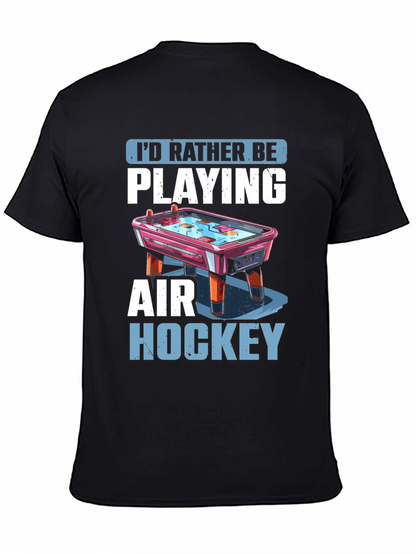 Camiseta Negra Prefiero Jugar Air Hockey