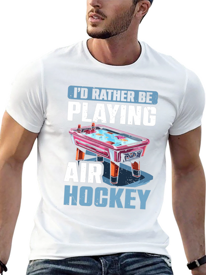 Camiseta Negra Prefiero Jugar Air Hockey