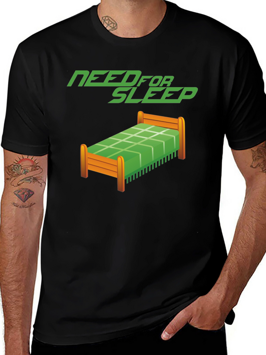 Camiseta Negra Need for Sleep Divertida
