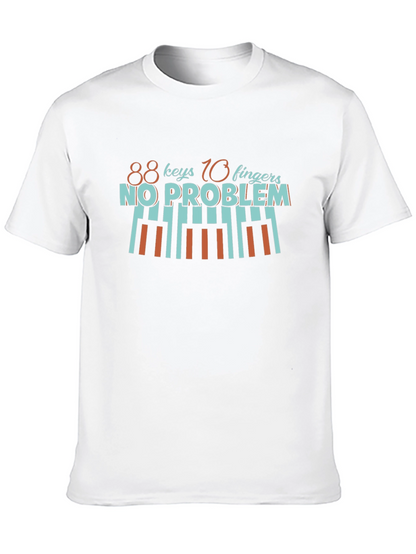 Camiseta Negra con Diseño de Piano para Músicos
