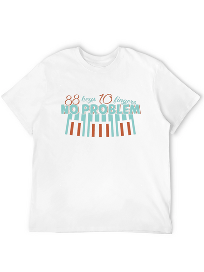 Camiseta Negra con Diseño de Piano para Músicos