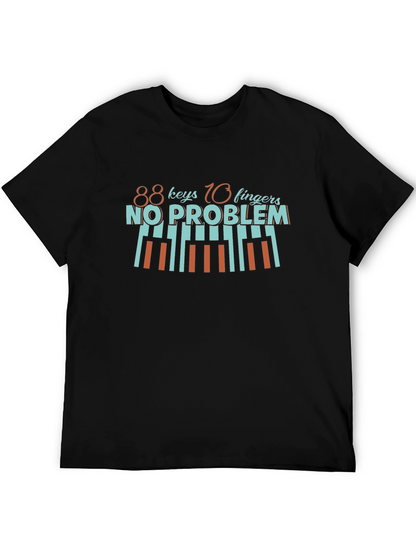 Camiseta Negra con Diseño de Piano para Músicos