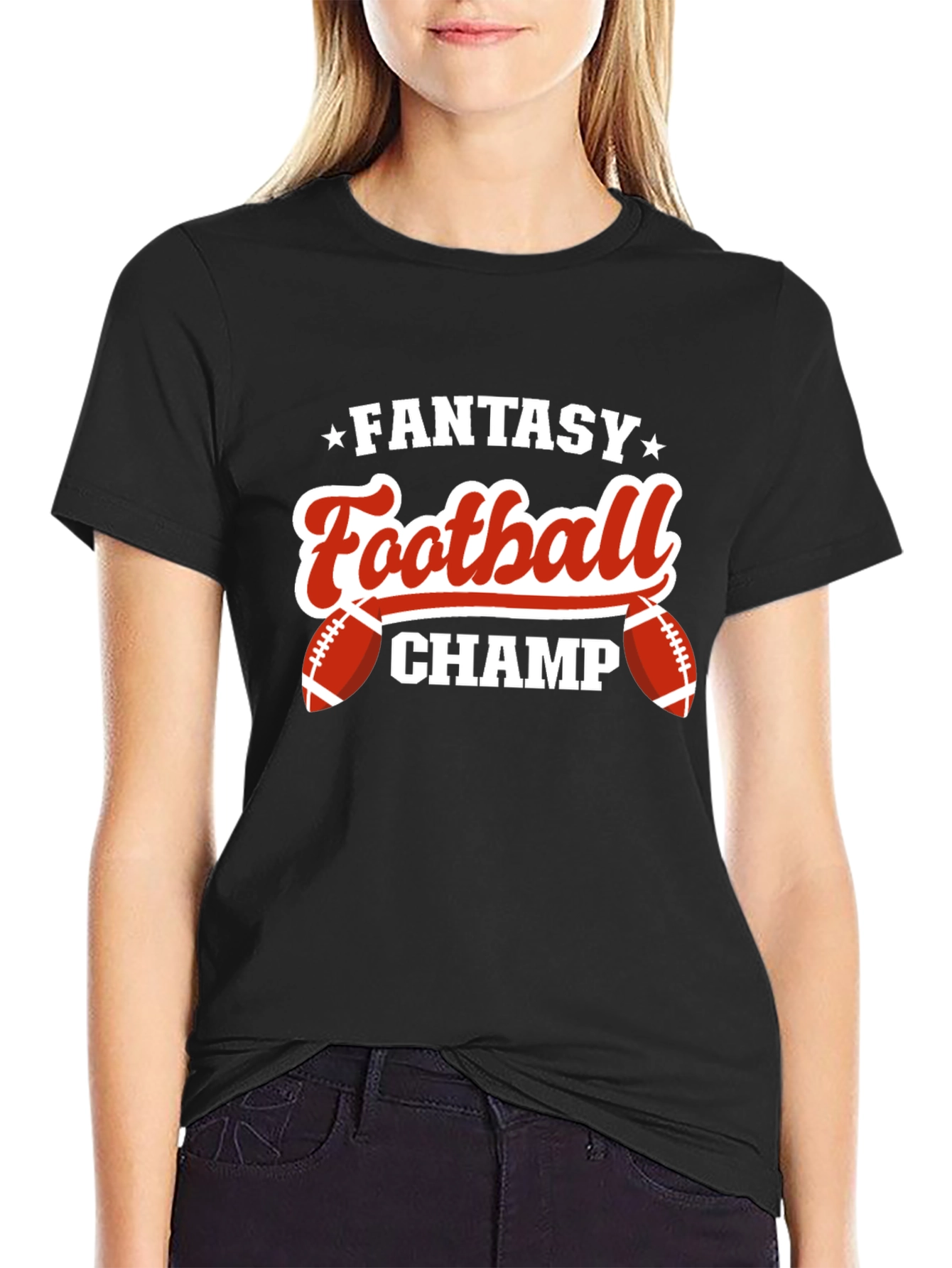 Camiseta Negra: ¡Campeón de Fútbol Fantasy!