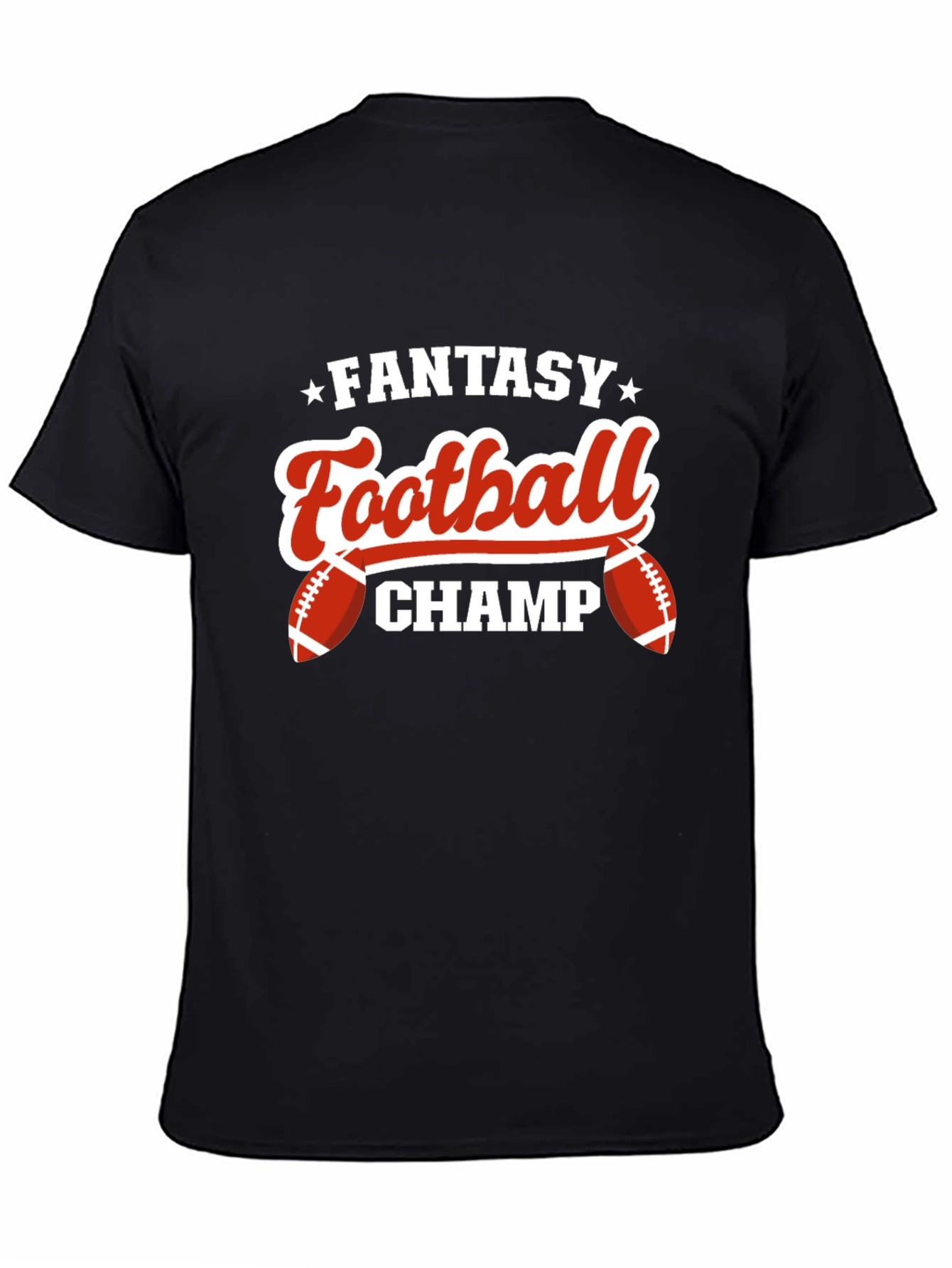 Camiseta Negra: ¡Campeón de Fútbol Fantasy!