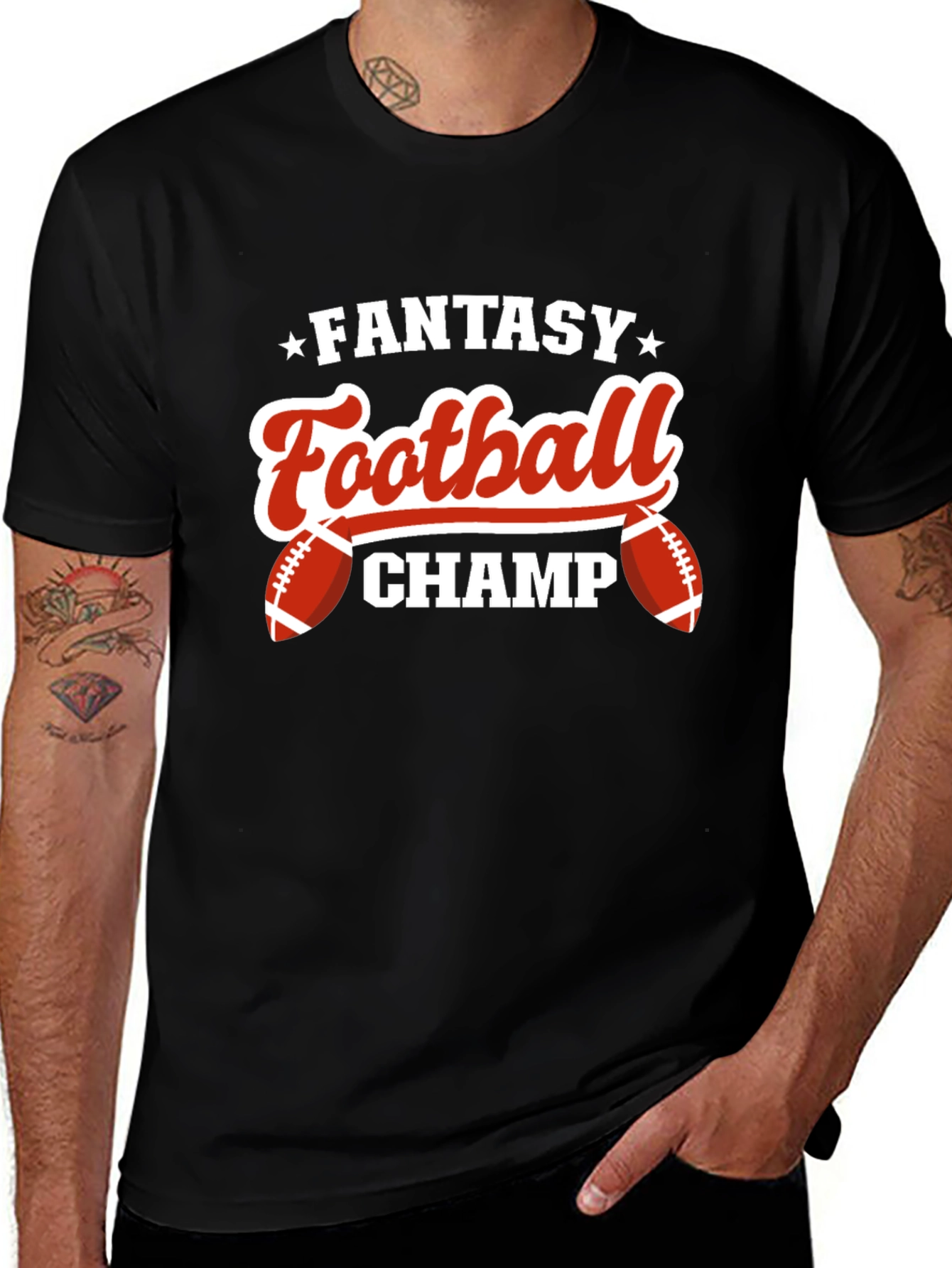 Camiseta Negra: ¡Campeón de Fútbol Fantasy!