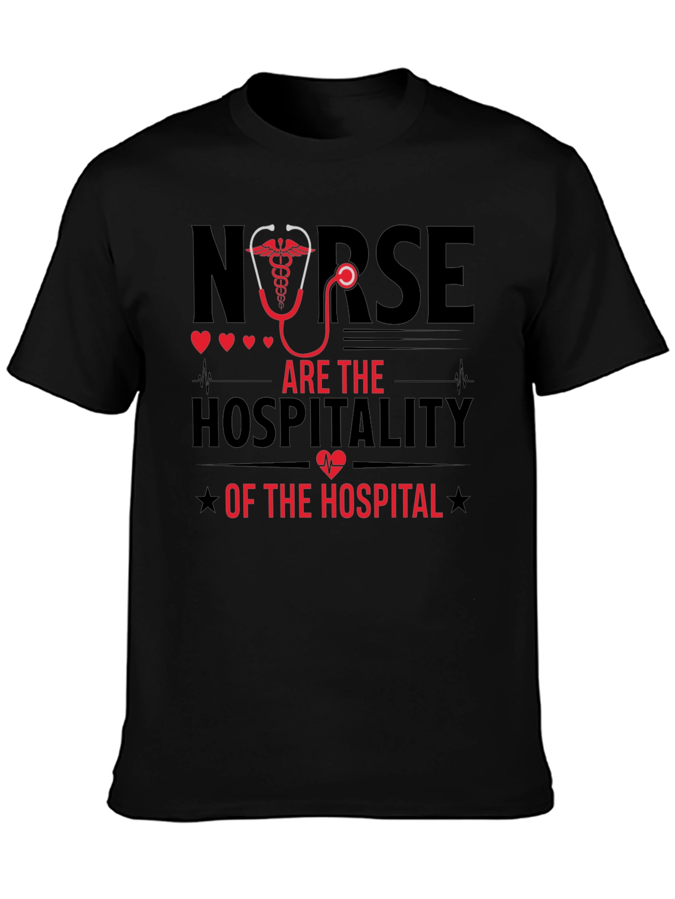 Camiseta Negra Nurse are the Hospitality