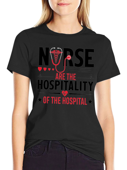 Camiseta Negra Nurse are the Hospitality