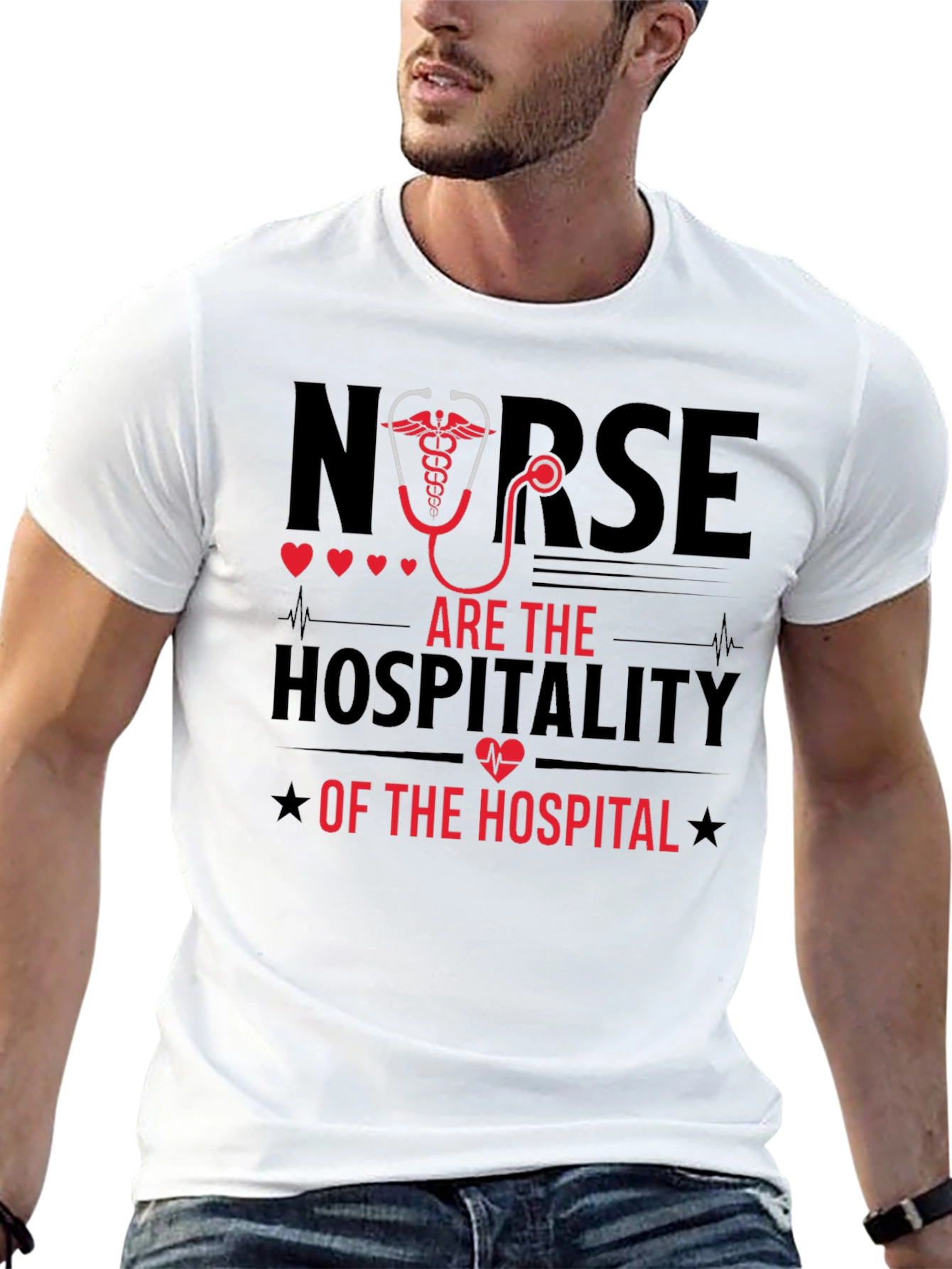 Camiseta Negra Nurse are the Hospitality