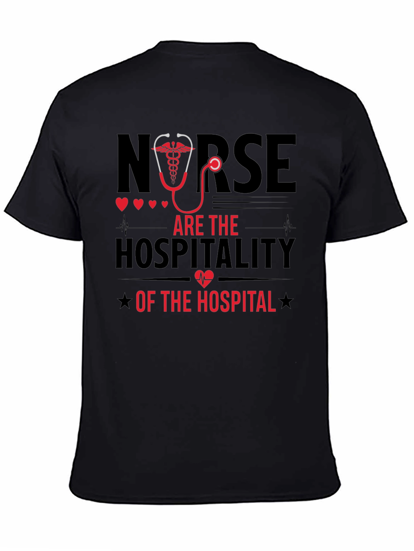 Camiseta Negra Nurse are the Hospitality