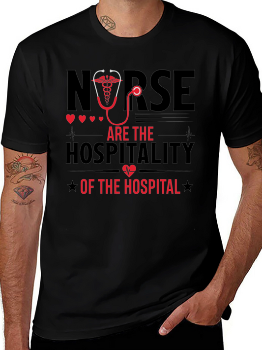Camiseta Negra Nurse are the Hospitality